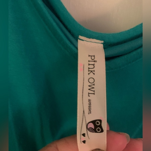 ModCloth Pink Owl Apparel Teal and Navy Striped Color Block Dress 1X - Picture 3 of 9